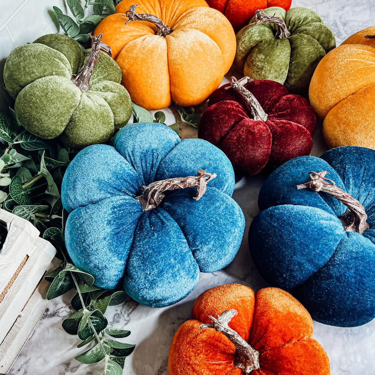 Luxury classy halloween decorations
upscale halloween decorations
designer halloween home decor and gifts
Blue Fabric Pumpkins
Blue Velvet Pumpkins Handmade
